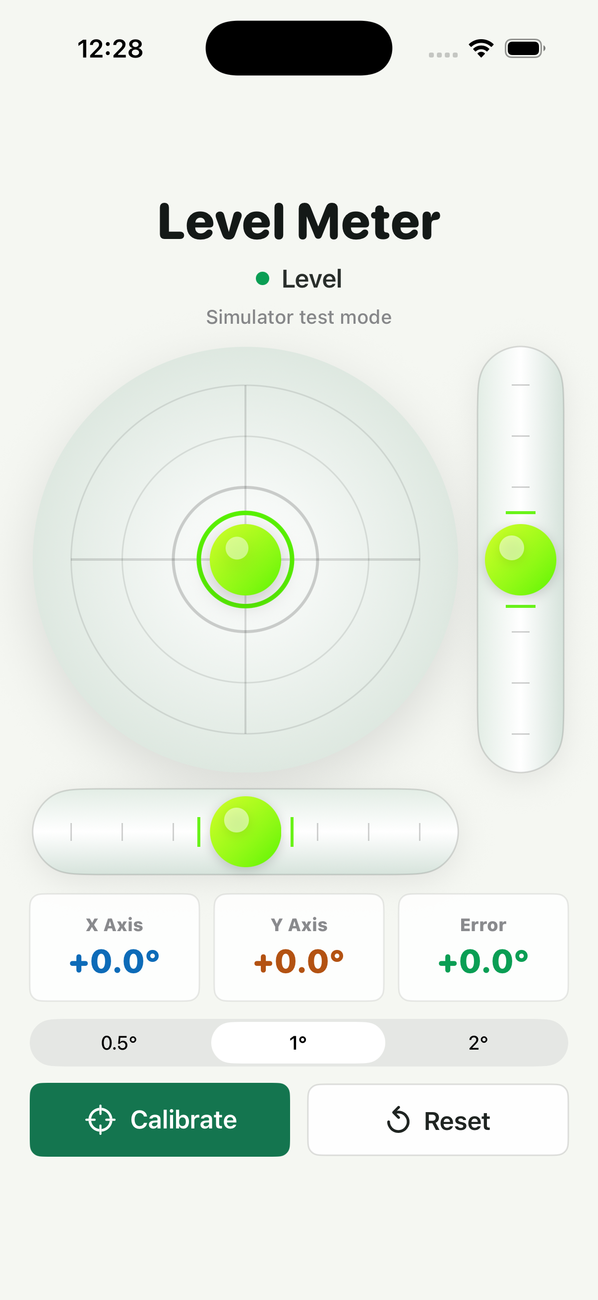 Level Meter app preview on iPad